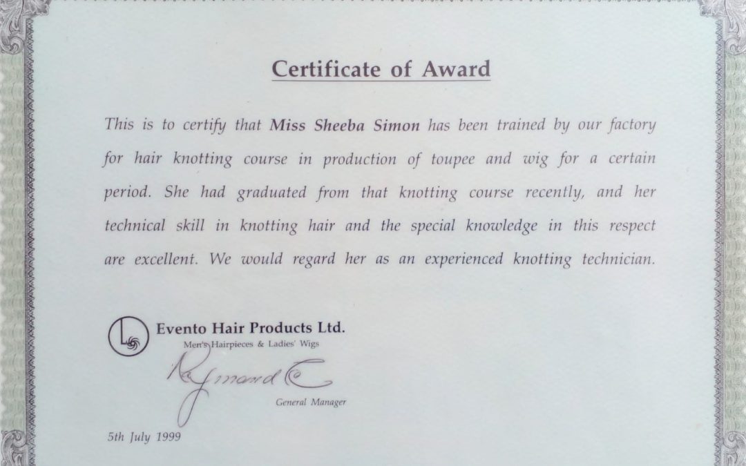 Evento Hair Products Certification